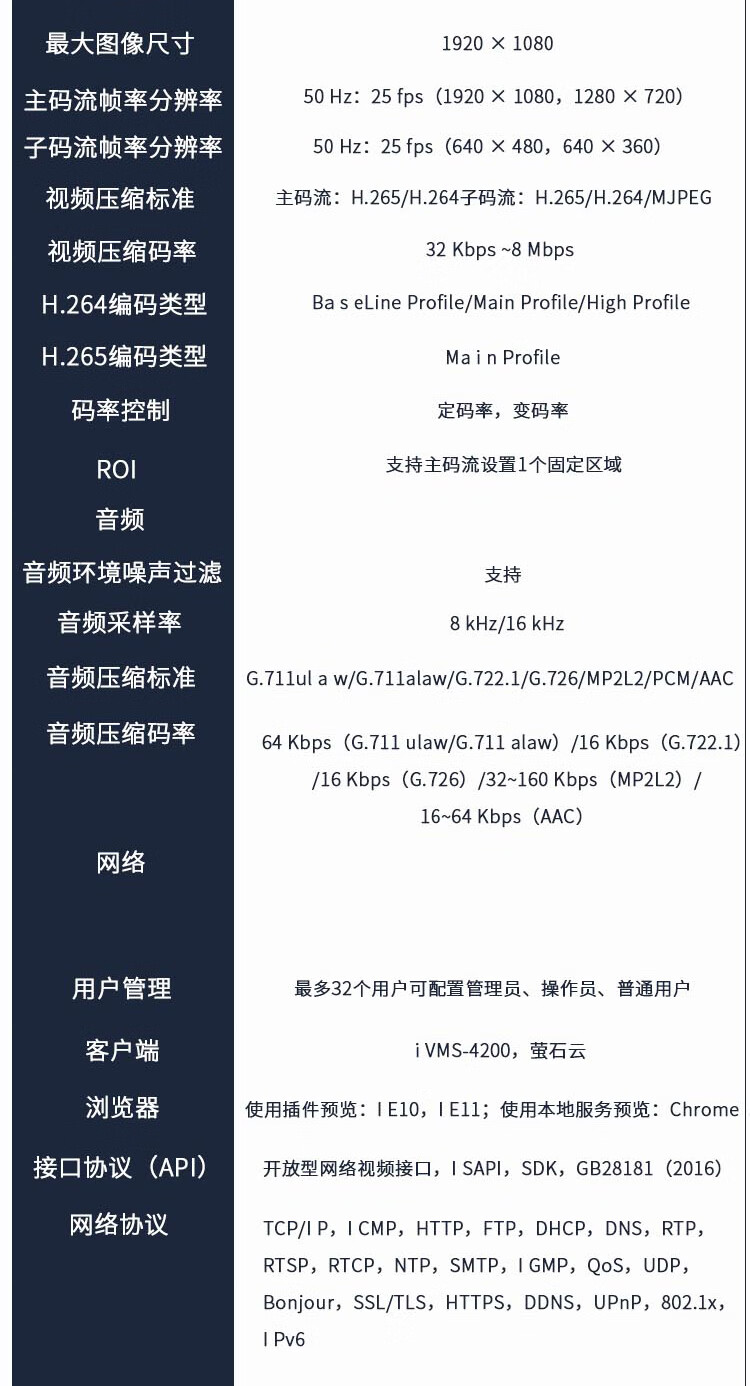 海康威视 监控摄像头300万室内外红外夜视可录音POE网线供电手机远程DS-IPC-T13HV3-IA(POE) 4mm