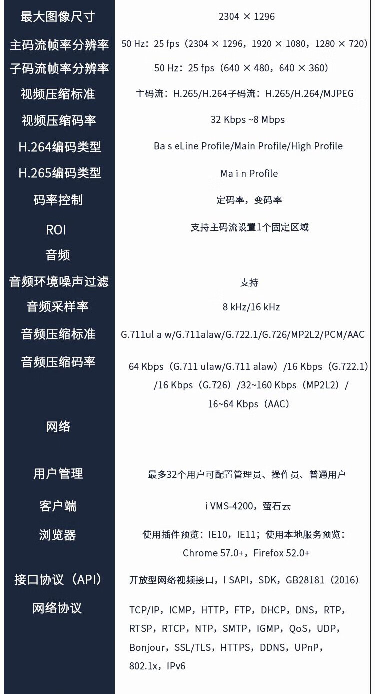 海康威视 监控摄像头300万室内外红外夜视可录音POE网线供电手机远程DS-IPC-T13HV3-IA(POE) 4mm