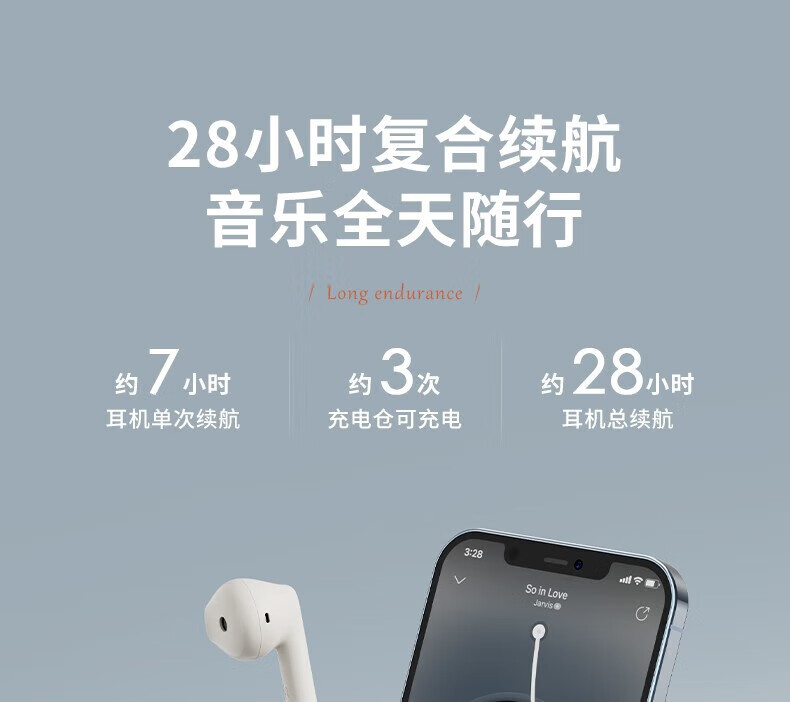 漫步者（EDIFIER）N2 真无线蓝牙耳机 通话降噪 半入耳式音乐耳机 适用于苹果华为安卓 雾霾蓝
