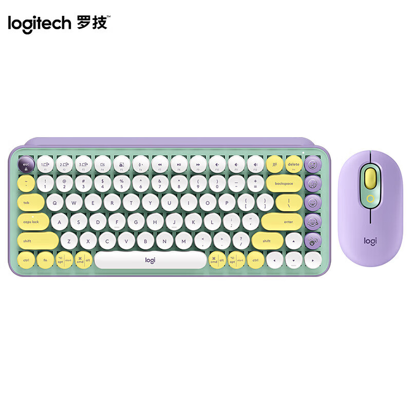 罗技（Logitech）POP KEYS 泡泡无线机械键盘 办公键盘 蓝牙键盘 游戏键盘 TTC轴 梦幻紫