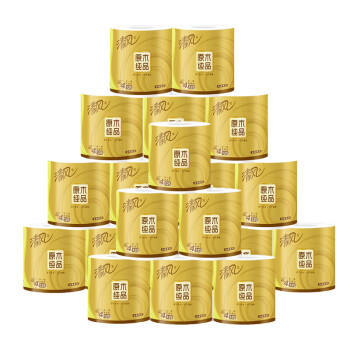 清风原木金尊4层加厚125g有芯卷纸20卷