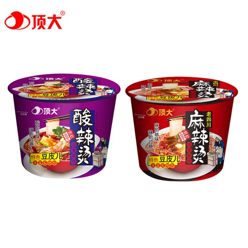 顶大 特色面皮酸辣烫方便粉丝116*12桶整箱
