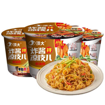 顶大 拌凉面皮方便面皮 炸酱面味115g*12桶整箱