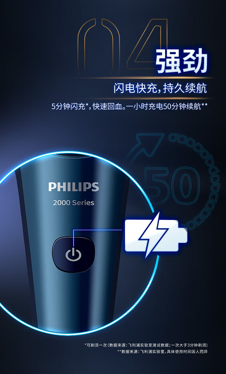 飞利浦（PHILIPS）电动剃须刀 S2508 升级刮胡刀