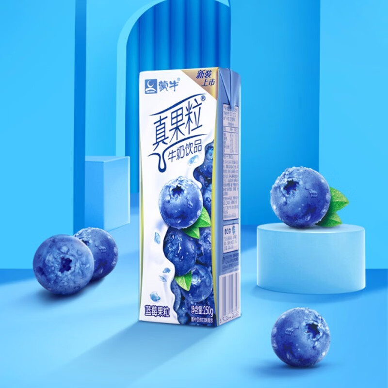 蒙牛营养早餐 真果粒 果粒牛奶 蓝莓味250ml*12