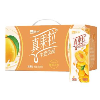 蒙牛营养早餐 真果粒 果粒牛奶 黄桃味250ml*12