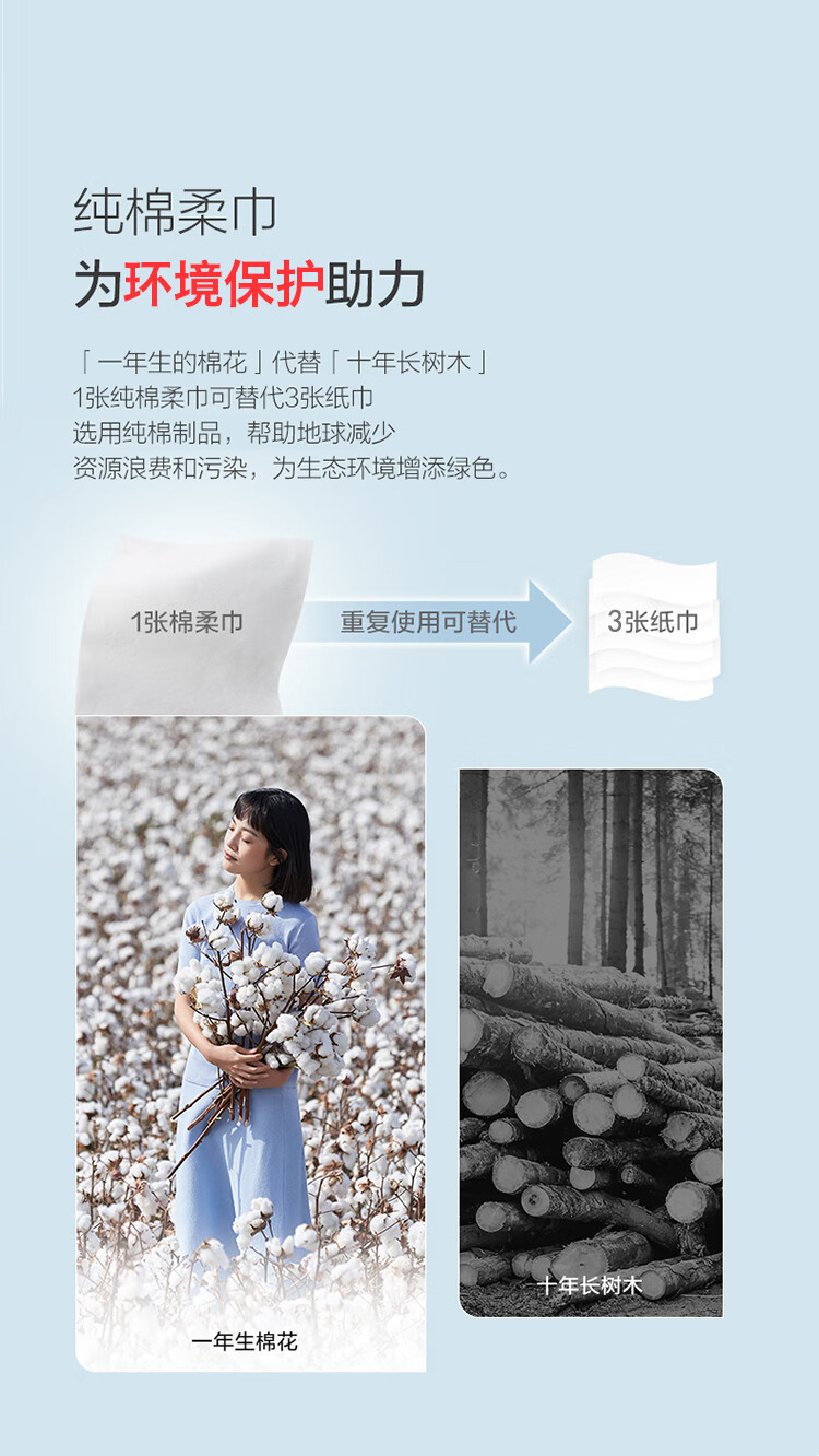 洁丽雅 毛巾MRJ427-4全棉一次性洗脸巾20抽*4包
