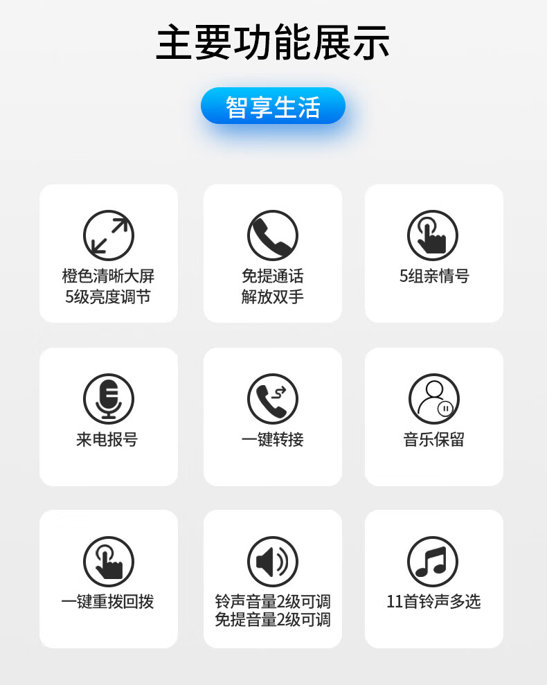 飞利浦（PHILIPS）电话机座机 固定电话 办公家用 语音报号 屏幕橙色背光 CORD282A黑色