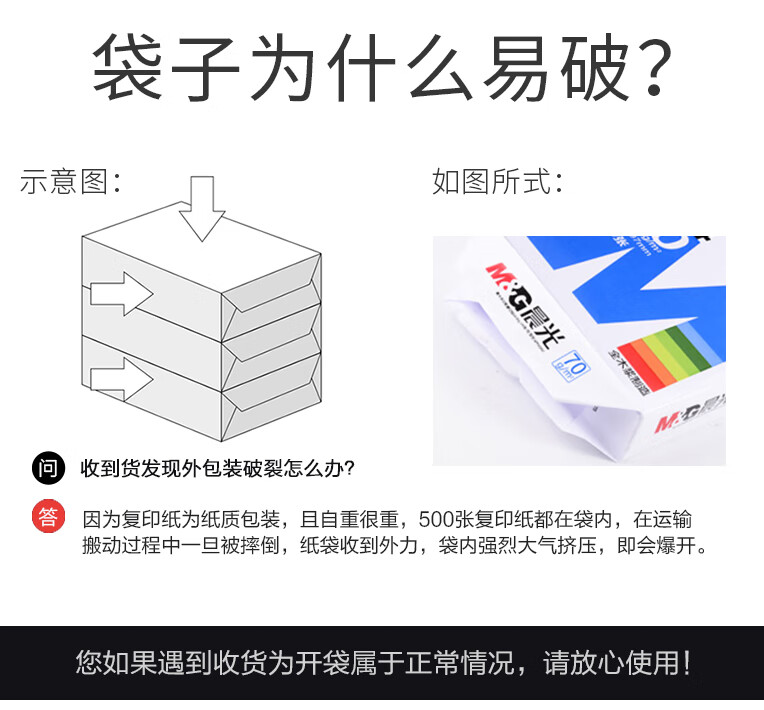 晨光（M&G）蓝晨光A4 80g复印纸 打印纸500张/包 5包1箱（整箱2500张）APYVQ961