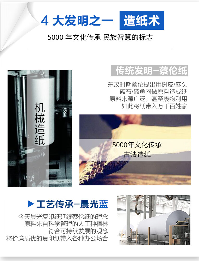 晨光（M&G）蓝晨光A4 80g复印纸 打印纸500张/包 5包1箱（整箱2500张）APYVQ961