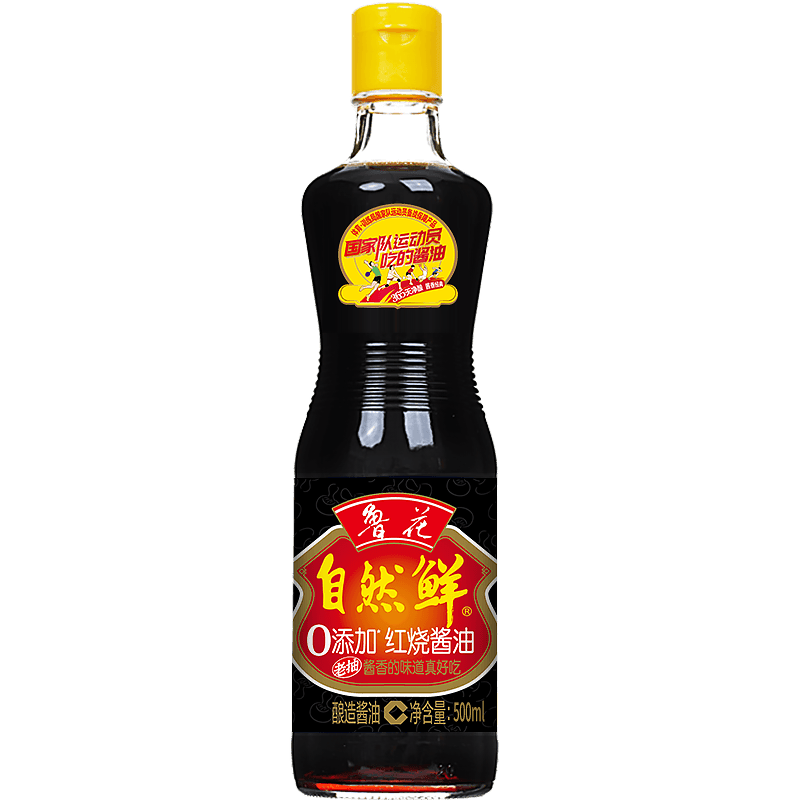 鲁花调味品 零添加 炒菜家用 红烧酱油500ml