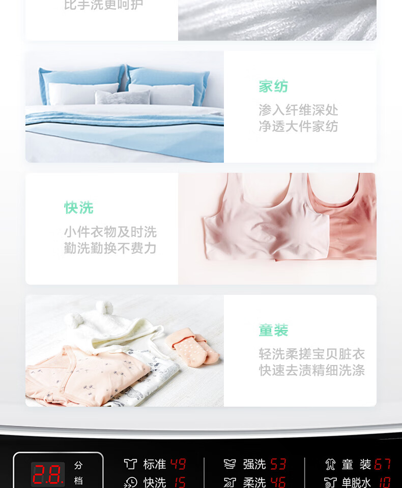 美的 Midea 波轮洗衣机全自动 8公斤立方内桶 MB80ECO1 水电双宽