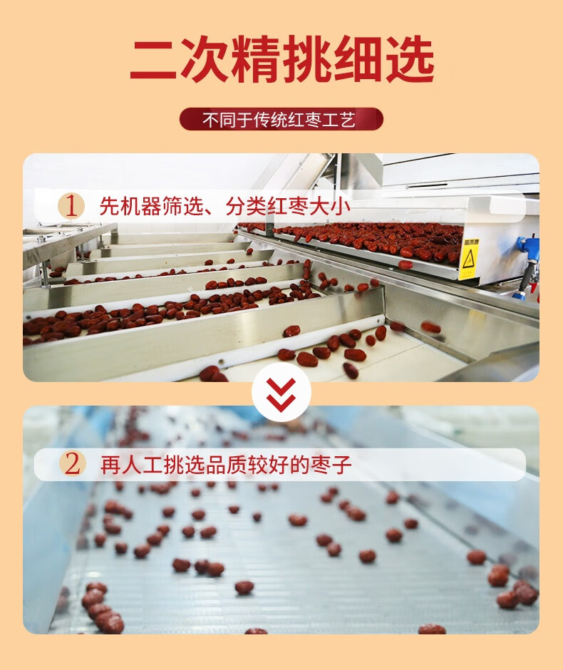 西域美农 特级红枣500g*2袋 新疆特产6星和田大枣 肉厚开袋即食