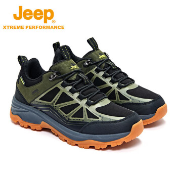 Jeep 吉普 登山鞋男 防水运动男鞋户外防寒保暖徒步鞋 2608 军绿 43码