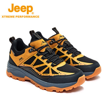 Jeep 吉普 登山鞋男 防水运动男鞋户外防寒保暖徒步鞋 2608 桔黄 40码