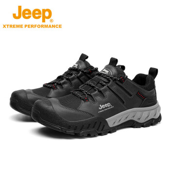 Jeep 吉普 徒步鞋男 户外运动鞋防寒保暖男士休闲鞋越野登山鞋 2110 黑色 41码