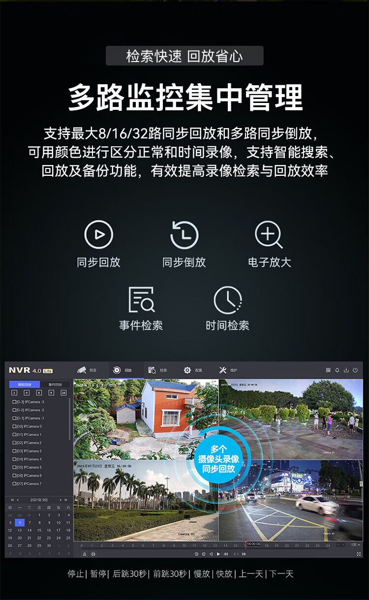 海康威视网络监控硬盘录像机8路4盘位4K高清NVR支持8T硬盘H.265解码DS-7908N-R4