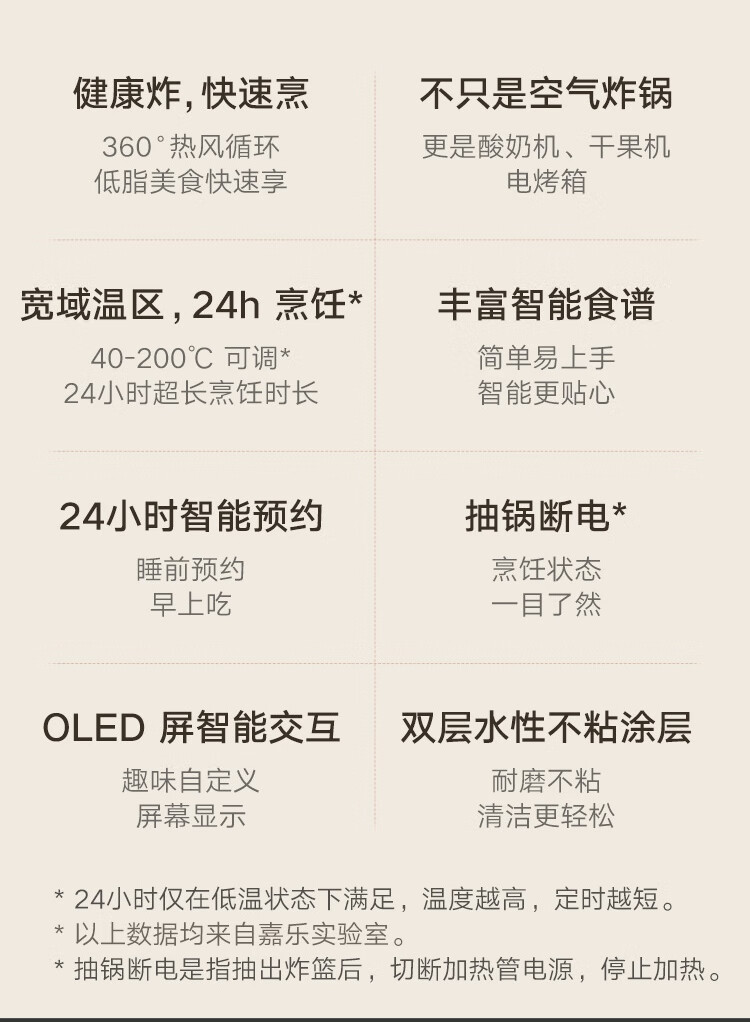 米家 小米空气炸锅3.5L 家用多功能无油电炸锅 不粘 低脂少油 24小时智能预约