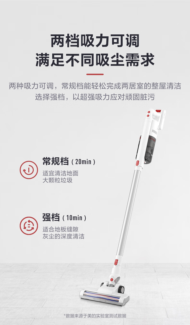 Midea 美的吸尘器手持大吸力双电机车载轻便家用二合一强力 P60