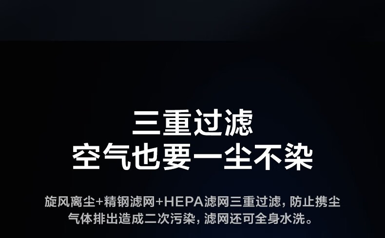 Midea 美的干湿吹三用式 无线吸尘器双重过滤 HDC10蓝色