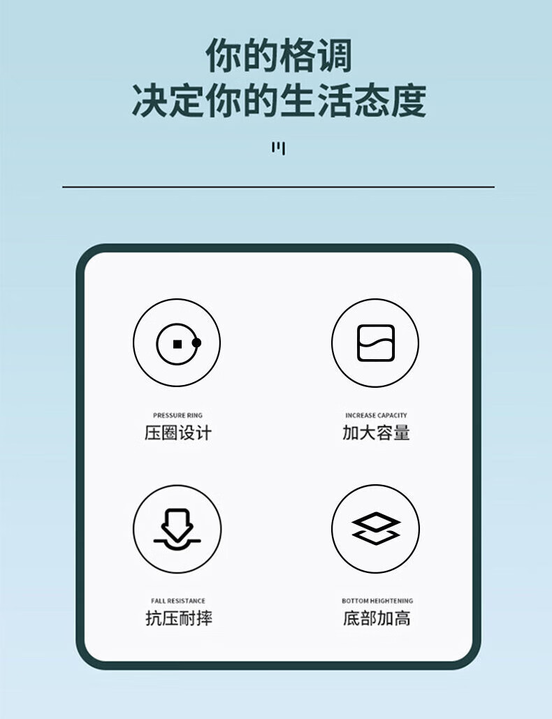 兰诗（LAUTEE）XFS012方形压圈垃圾桶客厅厨房垃圾篓-颜色随机10个装