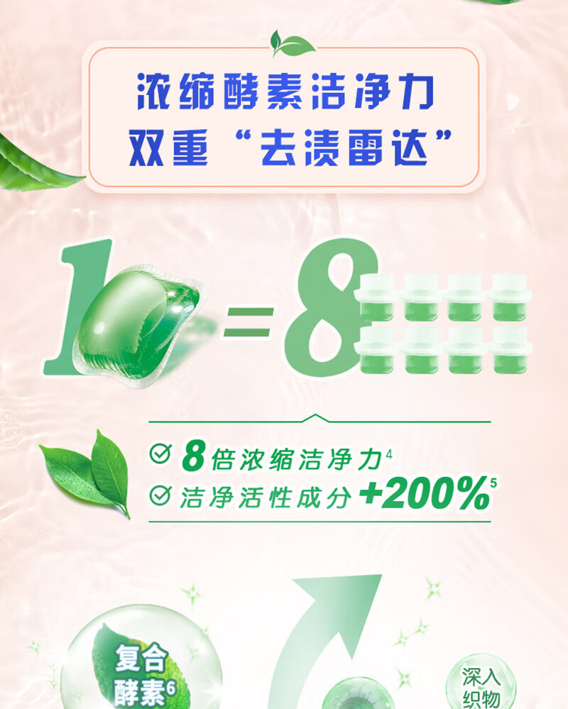 奥妙凝珠礼包1200g 自然工坊白茶除菌洗衣凝珠400g+白桃护色洗衣凝珠400g+樱花甜香柔护洗衣凝珠400g