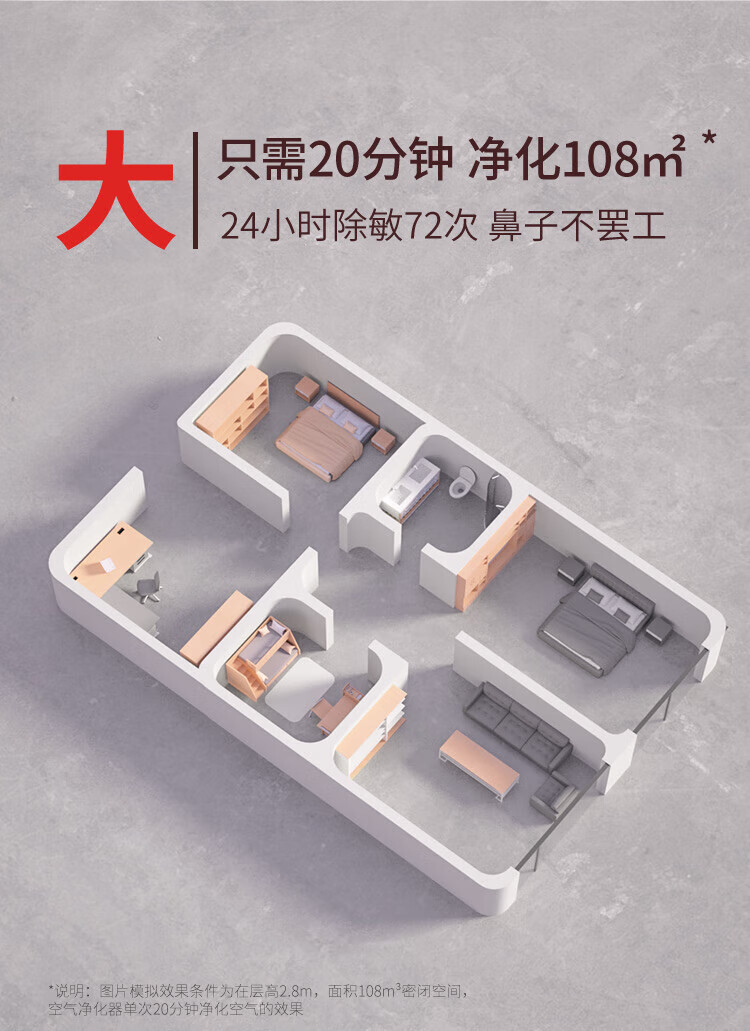 霍尼韦尔（Honeywell）空气净化器家用办公  KJ900F-PAC000DW