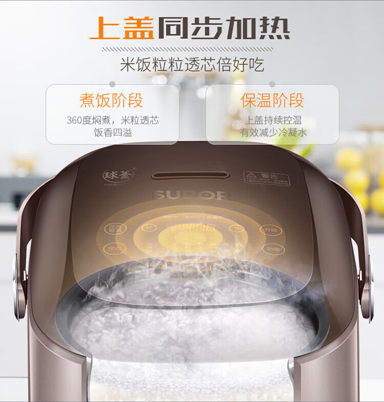 苏泊尔（SUPOR）电饭煲迷你2L 球釜IH电磁加热 智能电饭锅 CFXB20HC22-80