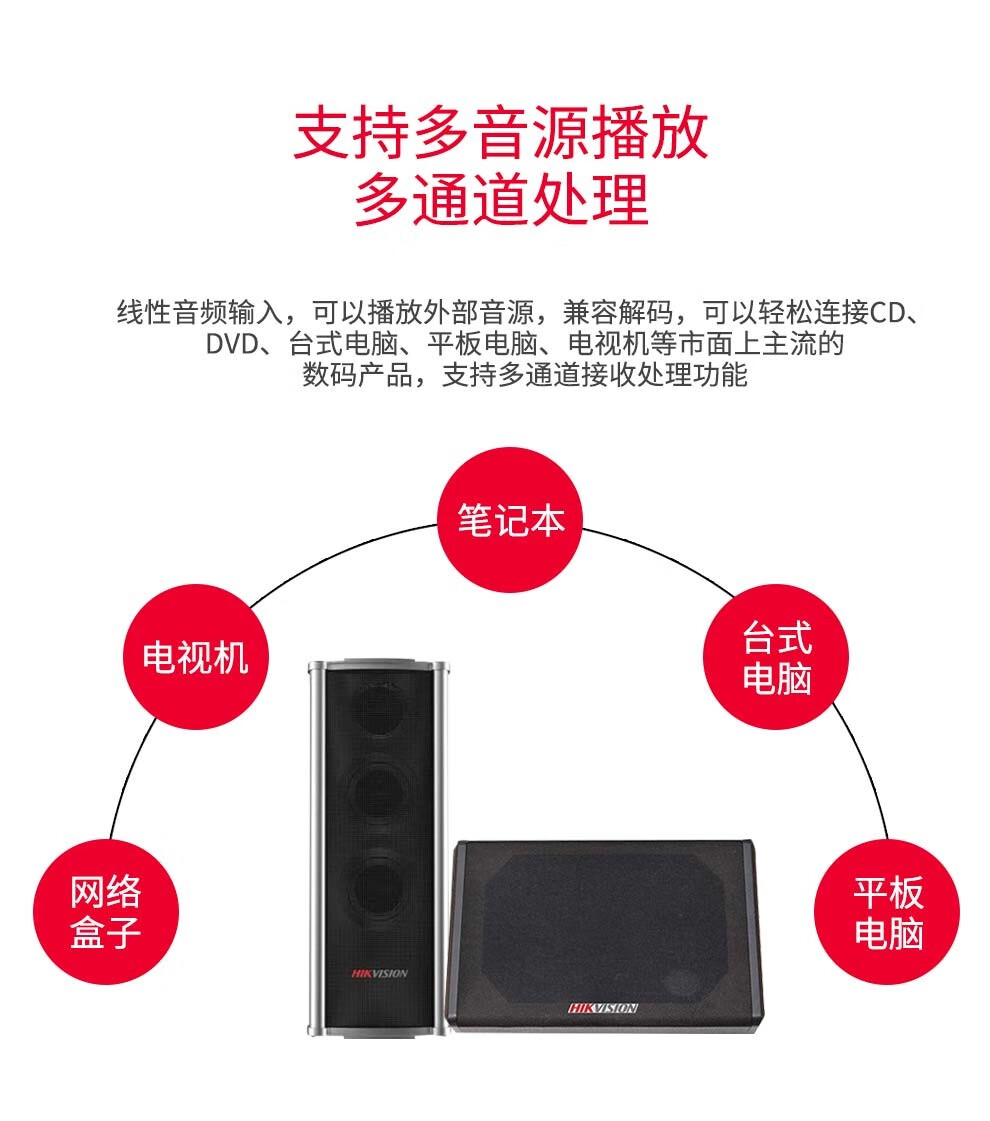 海康威视HIKVISION 监控音柱 户外音响 喇叭摄像头专用外接音箱 室外防水壁挂 DS-2FH3021B-OW 标配