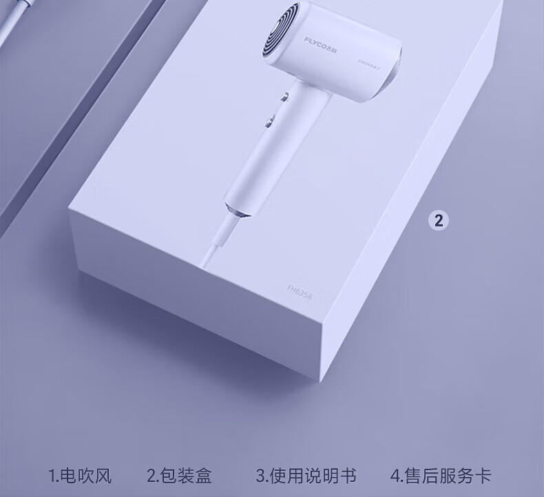 飞科（FLYCO）吹风机家用大功率高速恒温吹护机 负离子养发小巧便携时尚节日礼物 FH6358