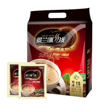 景兰（JINGLAN）红款 15 条 225 克原味白咖啡袋装云南速溶咖啡