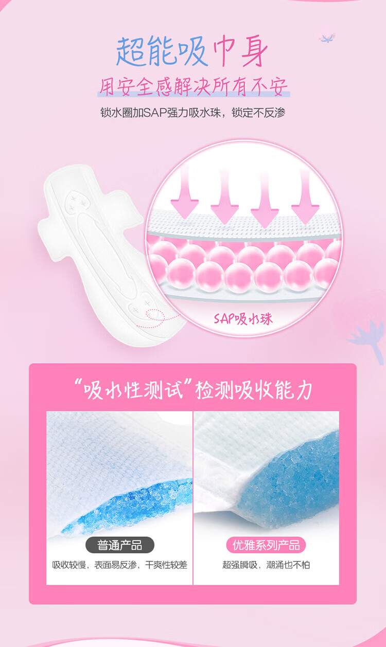 七度空间（SPACE7）优雅系列卫生巾丝柔日用夜用护垫组合  套装76片