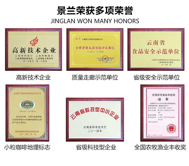 景兰（JINGLAN） 1952保山小粒 冷萃咖啡 6 罐 盒装