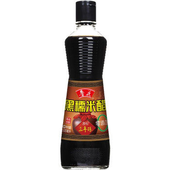 鲁花调味品 零添加 炒菜家用 三年陈黑糯米醋500ml
