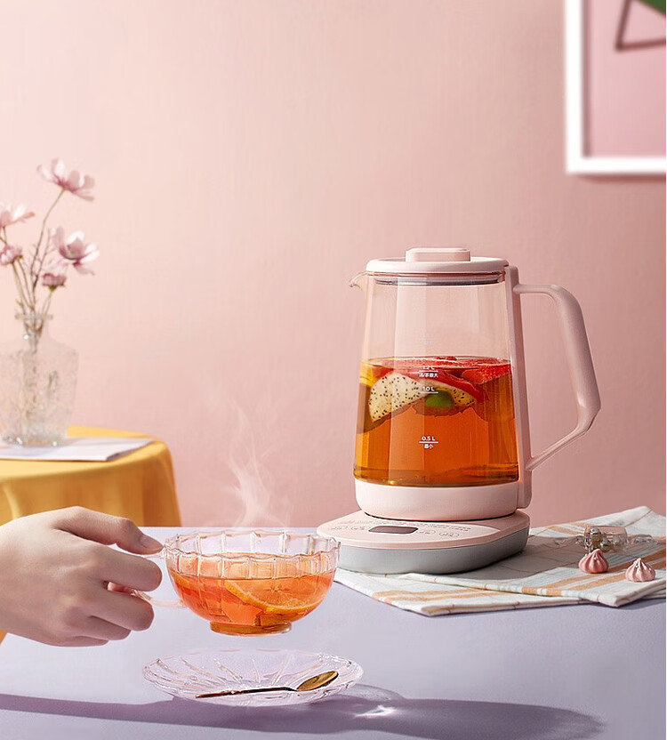 美的（Midea）养生壶（粉色）迷你烧水壶 电热水壶 MK-YS15X212 煮茶壶 花茶壶电热水壶