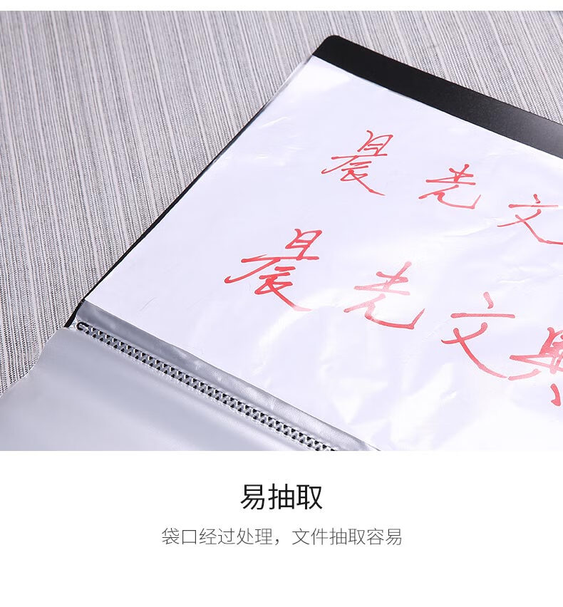 晨光(M&G)A4新锐派资料册 文件夹资料册 文件袋 黑色 80页/本 ADM95099A