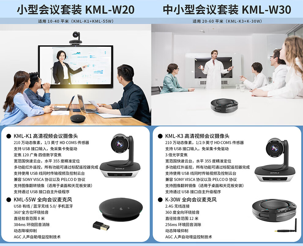 开米乐（KAIMILE） 视频会议摄像头USB无线会议全向麦克风 拾音桌面型扬声器会议套装 0-20平米（1-6人）