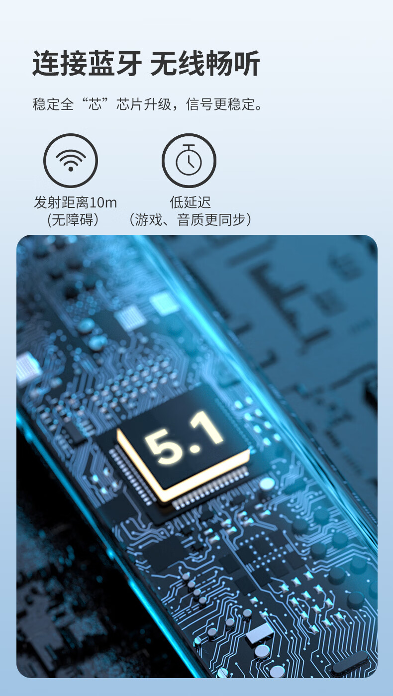 aigo爱国者 T50真无线蓝牙耳机通话 蓝牙5.1 半入耳游戏运动跑步耳机 苹果华为小米安卓通用 BAL-AL60