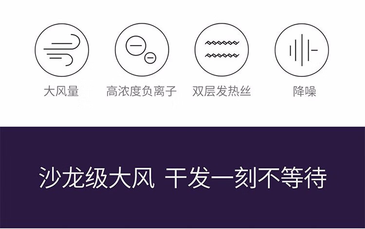 莱克（LEXY）电吹风 家用大功率负离子电吹机 发廊专业吹风筒 大风量护发 白色F1