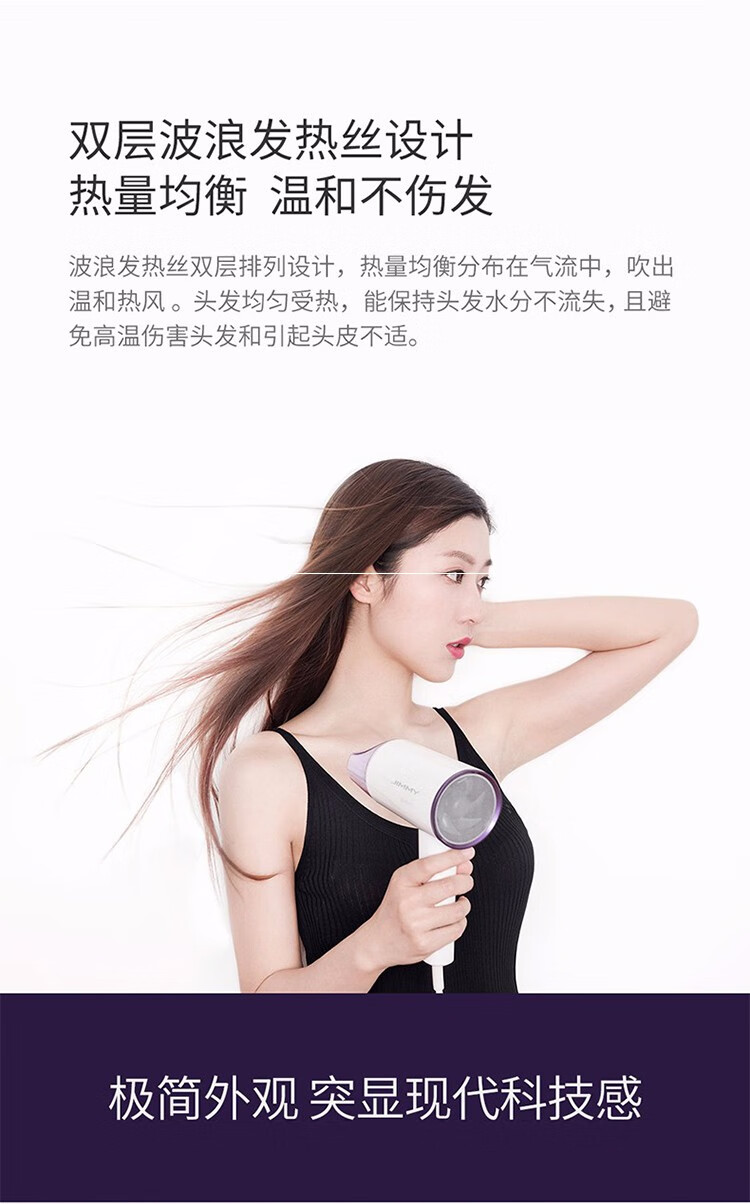 莱克（LEXY）电吹风 家用大功率负离子电吹机 发廊专业吹风筒 大风量护发 白色F1