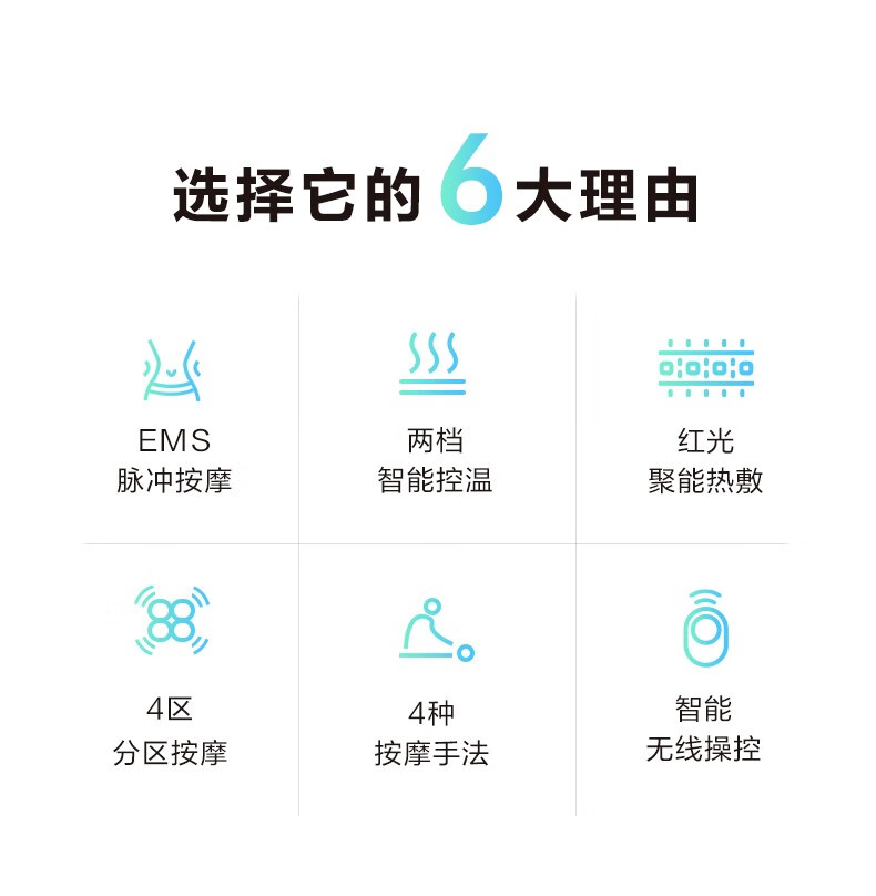 SKG腰部按摩仪 腰椎按摩仪 红光恒温热敷 轻巧便携 隐形按摩腰带 BW3