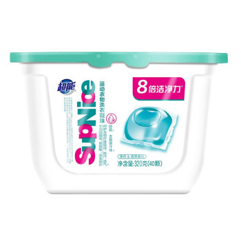 超能 运动衣物洗衣凝珠 薄荷&青草香氛 洗衣珠(40颗) 320g