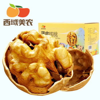 西域美农 薄皮核桃量贩2500g 超值整箱装 坚果炒货 新疆特产 温宿薄皮核桃2500g（彩箱）