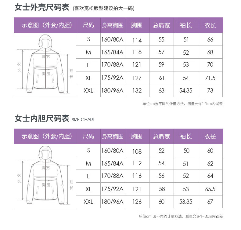 CAMEL 骆驼潮流拼色工装三合一可拆卸冲锋衣款旅游夹克外套 A1W131108 女水晶紫XL