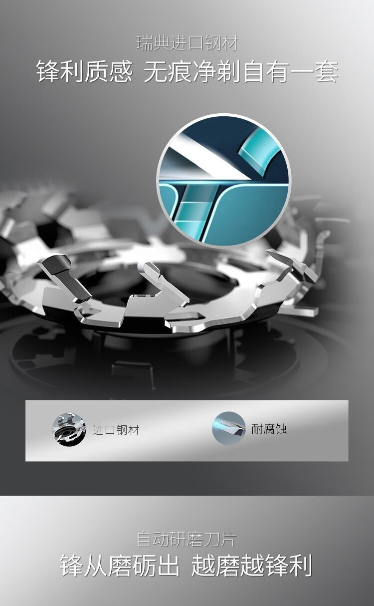 飞利浦（PHILIPS） 男士剃须刀电动 全身防水净剃胡须刀 S1213小旋风升级款