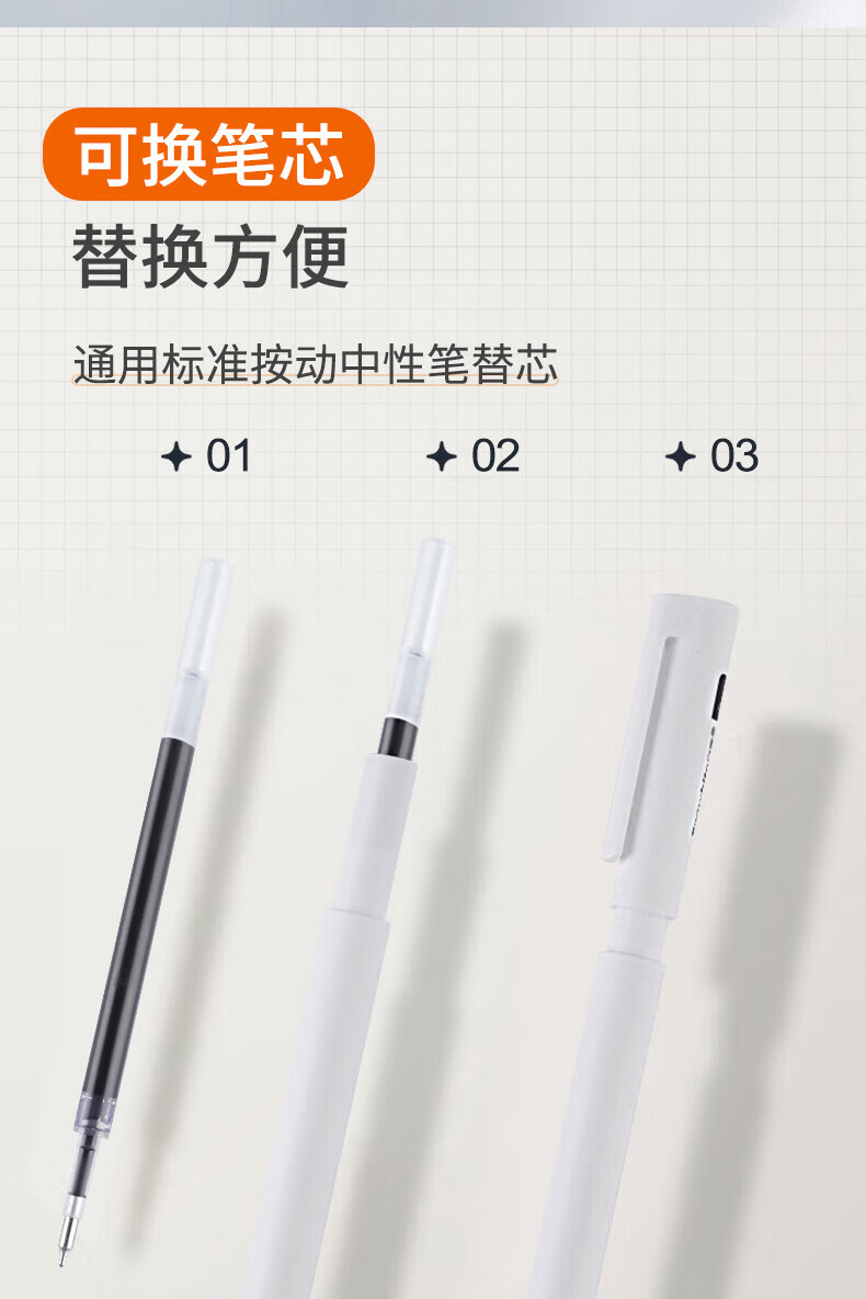 白雪(snowhite)G-606刷题笔小白笔cs笔头中性笔0.5mm黑色中性笔 10支/盒