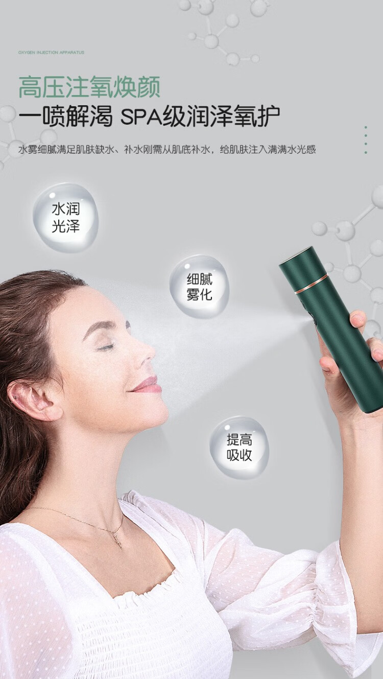 金稻（K-SKIN）注氧仪家用美容仪器纳米喷雾补水仪 KD88SA 精华液高压雾化冷喷蒸脸仪