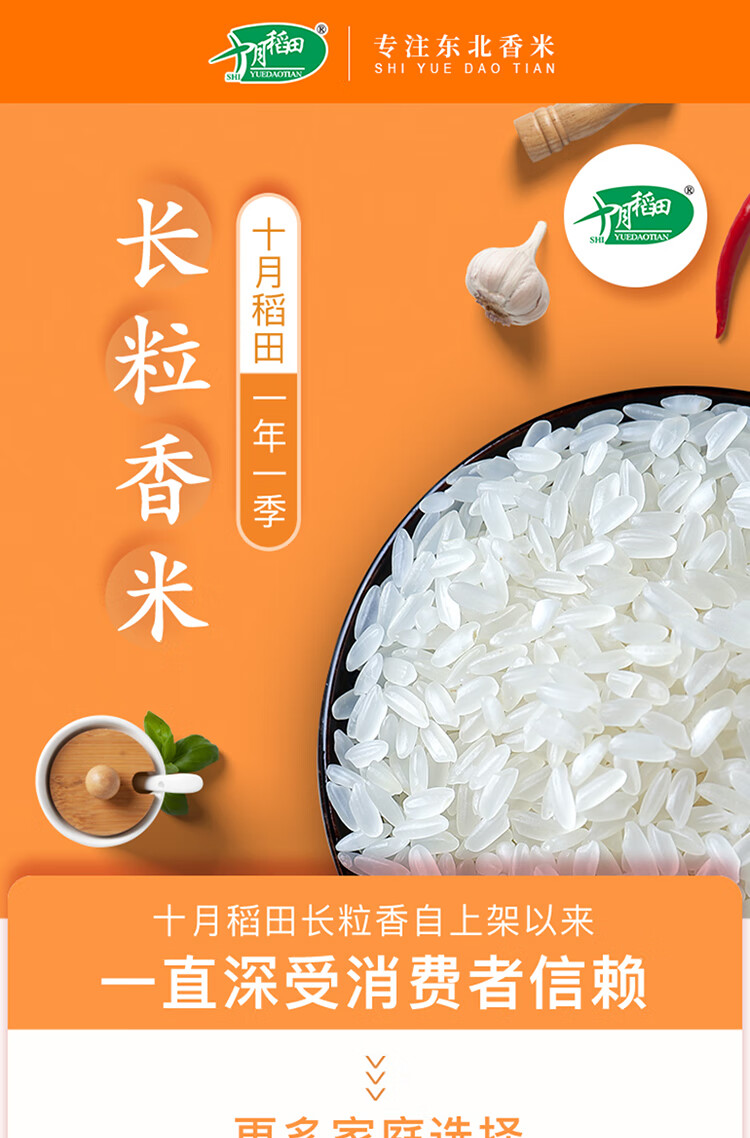 十月稻田 长粒香大米5kg