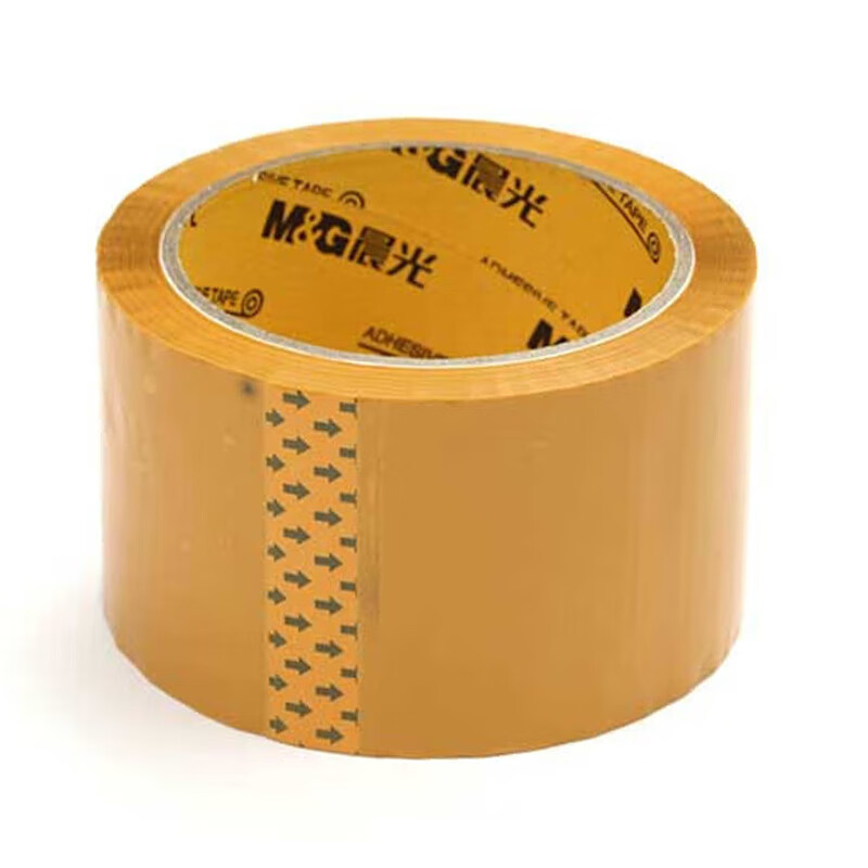 晨光(M&G)高透封箱胶带 米黄色打包胶带 高粘封口封箱胶 60mm*100y 5卷/筒 AJD97347