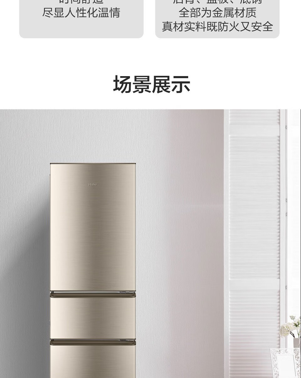 海尔（Haier）冰箱迷你小型家用电冰箱宿舍租房冷冻冷藏冰箱 BCD-218STPS